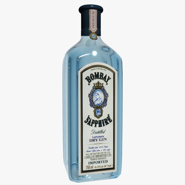 Bombay Sapphire Gin Bottle 3D Models